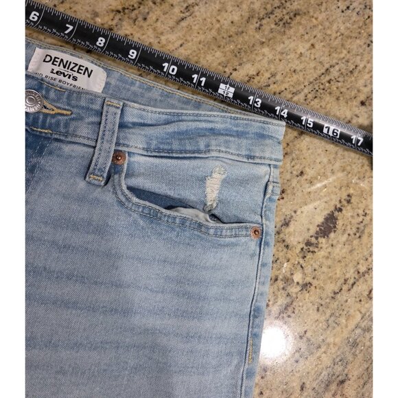 Levi's Denizen Mid Rise Boyfriend Jeans Distressed Raw Hem Denim Size 6 Pants - Picture 3 of 16